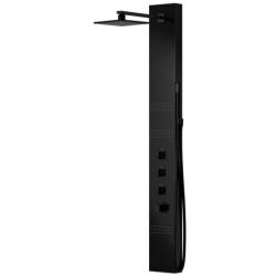 Panel prysznicowy NEO termostat czarna stal deszczownica LED CORSAN S060TBLLED