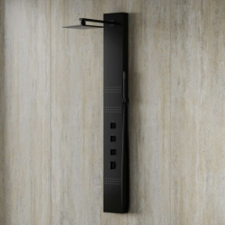 Panel prysznicowy NEO mieszacz czarna stal deszczownica LED CORSAN S060MBLLED