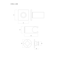 Uchwyt prysznicowy CMU188 do słuchawki prysznicowej chromowany CORSAN CMU188CH