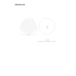 Deszczownica natryskowa CMDO30BL SLIM stalowa czarna okrągła 30 cm CORSAN CMDO30SBL