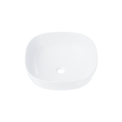 Umywalka nablatowa MONO kwadratowa 420x420x145 mm z korkiem chrom CORSAN UC9995CH