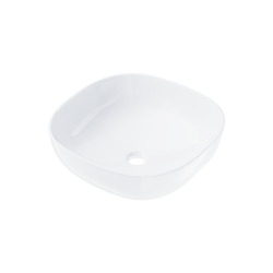 Umywalka nablatowa MONO kwadratowa 420x420x145 mm z korkiem klik-klak złotym CORSAN UC9995GL