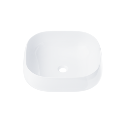 Umywalka nablatowa MONO prostokątna 450x410x145 mm z korkiem klik-klak czarnym CORSAN UC9933BL