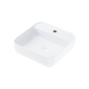Umywalka nablatowa ANGO kwadratowa 395x395x145 mm z otworem na baterię i korkiem klik-klak białym CORSAN UC9902WH