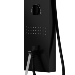 Panel prysznicowy NEO mieszacz czarna stal deszczownica LED wylewka CORSAN S060MBLLEDW