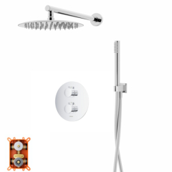 Zestaw prysznicowy podtynkowy LUGO deszczownica 25 cm termostat słuchawka prysznicowa chrom CORSAN Z03TCH