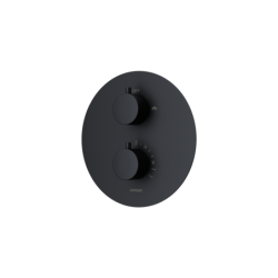 Zestaw prysznicowy podtynkowy LUGO deszczownica 25 cm termostat słuchawka prysznicowa czarny CORSAN Z03TBL