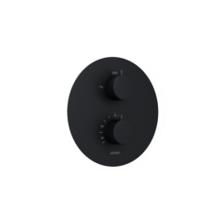 Zestaw prysznicowy podtynkowy LUGO deszczownica 25 cm termostat słuchawka prysznicowa czarny CORSAN Z03TBL