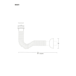 Odpływ harmonijkowy elastyczny do umywalki CORSAN MU01