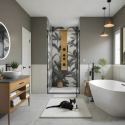 Panel prysznicowy BALTI termostat drewno bambusowe CORSAN B001TBL