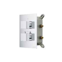 Zestaw prysznicowy ango chrom z deszczownicą 25 cm, baterią termostatyczną, słuchawką i wylewką CORSAN ZA25TCHW