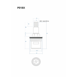 Głowica, głowiczka funkcji ON/OFF 63mm CORSAN P018X