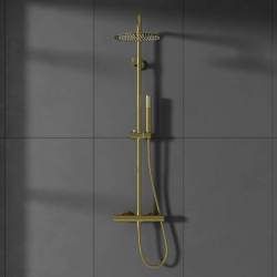 Kolumna prysznicowa LUGO deszczownica 25cm termostat złota CORSAN CMN01TGL