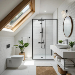 Kolumna prysznicowa LUGO deszczownica 25cm termostat czarna CORSAN CMN01TBL