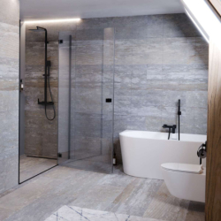 Kolumna prysznicowa ANGO deszczownica 25cm czarna CORSAN CMN02MBL