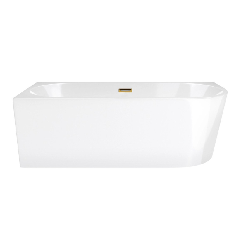 Wanna wolnostojąca narożna INTERO SLIM 150 x75 montaż lewostronny korek klik-klak złoty CORSAN E230MLSGL