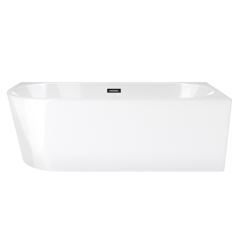 Wanna wolnostojąca narożna INTERO SLIM 150 x75 montaż prawostronny korek klik-klak czarny CORSAN E230MPSBL