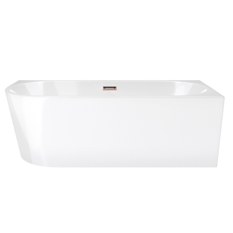 Wanna wolnostojąca narożna INTERO SLIM 150 x75 montaż prawostronny korek klik-klak miedziany / różowe złoto CORSAN E230MPSRG