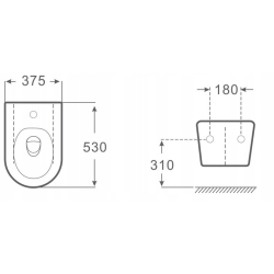 Bidet podwieszany INTERO BS01, ceramiczny CORSAN BS01