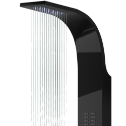 Panel prysznicowy SAMSARA termostat czarna stal deszczownica LED CORSAN S003TBLLED