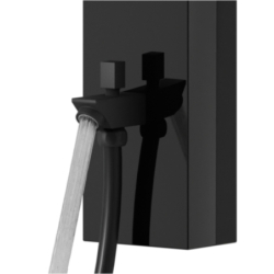 Panel prysznicowy SNAKE termostat czarna stal deszczownica LED wylewka CORSAN S002TBLLEDW