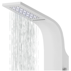 Panel prysznicowy LED KASKADA termostat biały deszczownica LED wylewka CORSAN A014TWHLEDW