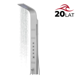 Panel prysznicowy LED KASKADA termostat srebrny deszczownica LED wylewka CORSAN A014TSLLEDW
