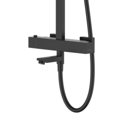 Kolumna prysznicowa ANGO deszczownica LED termostat wylewka obrotowa czarna CORSAN LED02TBLW