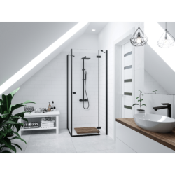 Kolumna prysznicowa ANGO deszczownica LED termostat czarna CORSAN LED02TBL