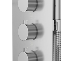 Panel prysznicowy SAMSARA mieszacz stal szczotkowana wylewka deszczownica LED CORSAN S003MSLLEDW