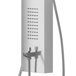 Panel prysznicowy SAMSARA mieszacz stal szczotkowana wylewka deszczownica LED CORSAN S003MSLLEDW