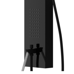 Panel prysznicowy SAMSARA mieszacz czarna stal wylewka deszczownica LED CORSAN S003MBLLEDW