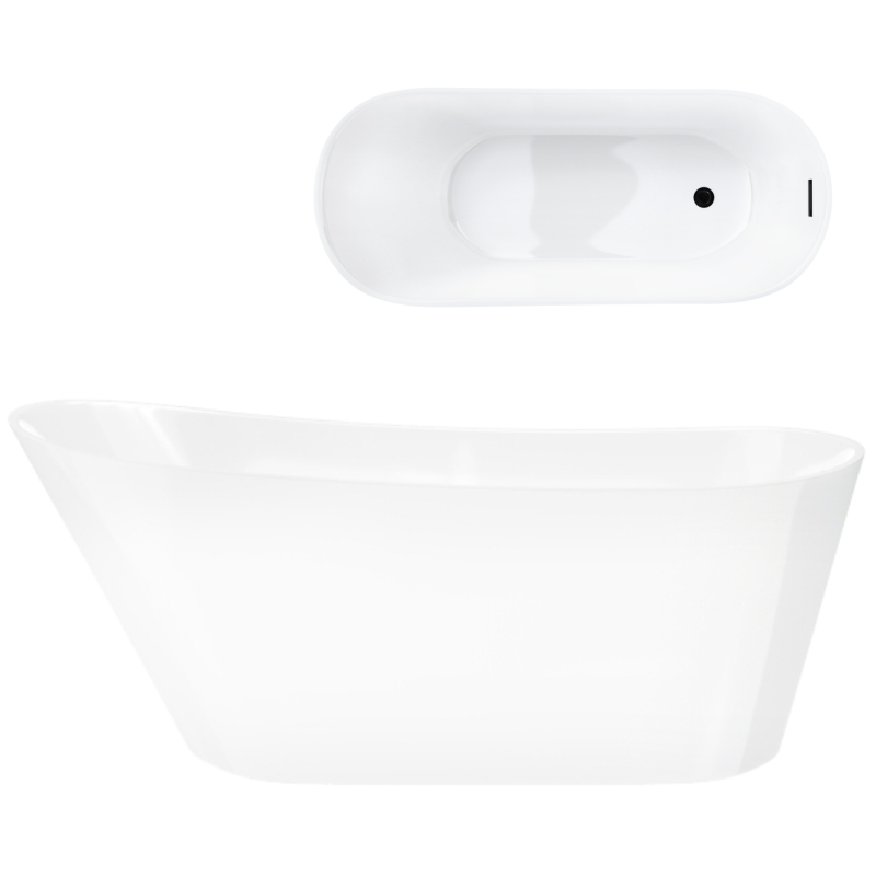 Wanna wolnostojąca ESTELLA 170 x74 cm korek klik-klak grafit / gunmetal CORSAN E302XLGM