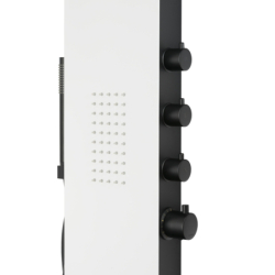 Panel prysznicowy DUO termostat biało-czarny deszczownica LED CORSAN A777TWHBLLED
