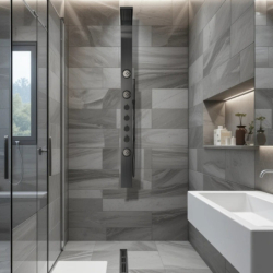 Panel prysznicowy SNAKE termostat stal gunmetal CORSAN S002TGM