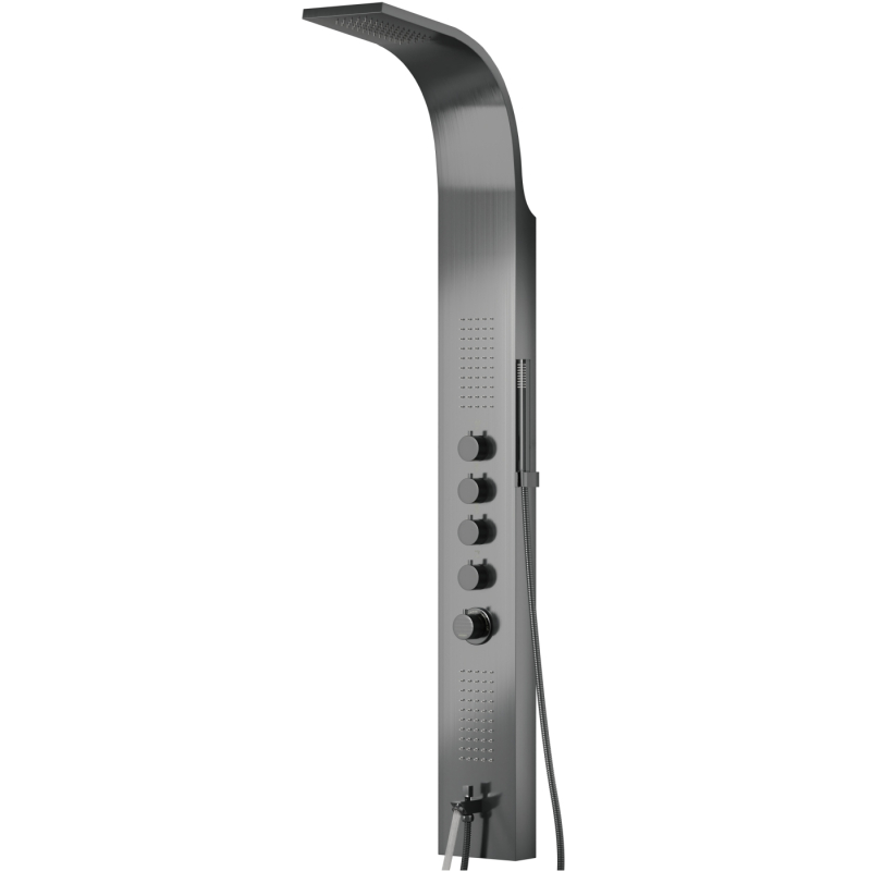 Panel prysznicowy SAMSARA mieszacz stal gunmetal wylewka CORSAN S003MGMW