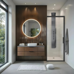 Panel prysznicowy SAMSARA termostat stal gunmetal CORSAN S003TGM