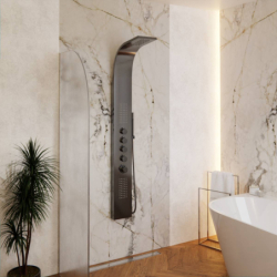 Panel prysznicowy SAMSARA termostat stal gunmetal CORSAN S003TGM