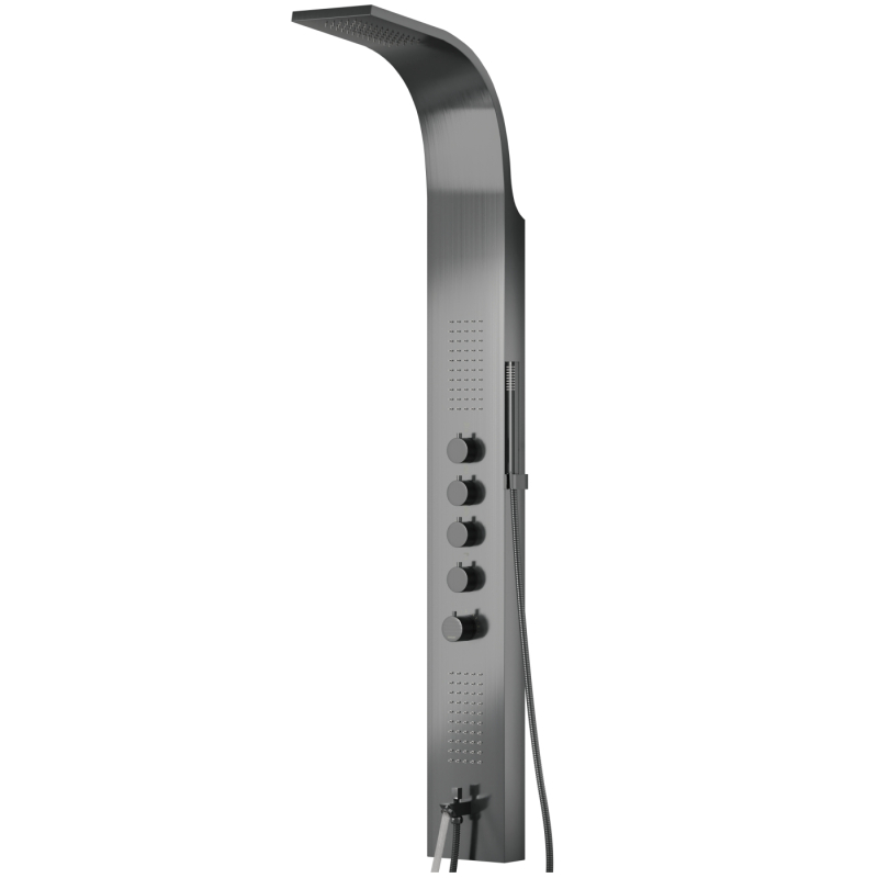 Panel prysznicowy SAMSARA termostat stal gunmetal wylewka CORSAN S003TGMW