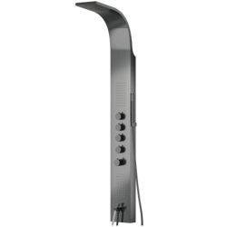 Panel prysznicowy SAMSARA termostat stal gunmetal wylewka deszczownica LED CORSAN S003TGMLEDW