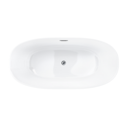 Wanna wolnostojąca SALINA 160 x75 cm korek klik-klak chrom CORSAN E026LCH