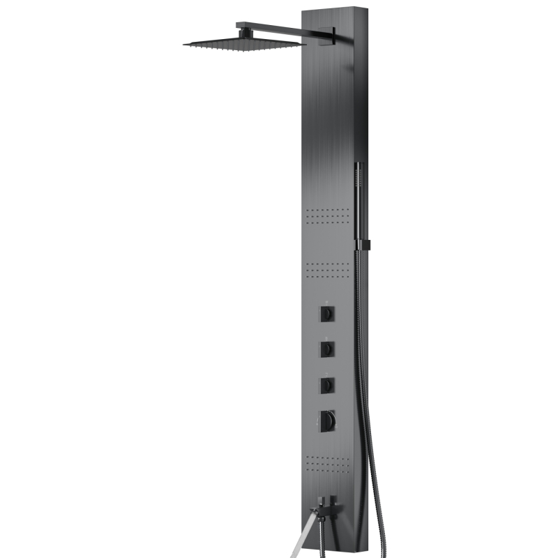 Panel prysznicowy NEO mieszacz stal gunmetal wylewka CORSAN S060MGMW