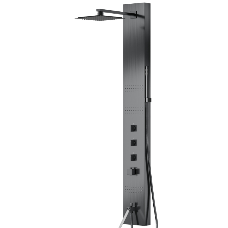 Panel prysznicowy NEO termostat stal gunmetal wylewka CORSAN S060TGMW