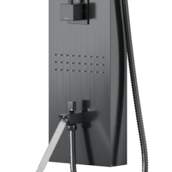 Panel prysznicowy NEO termostat stal gunmetal wylewka CORSAN S060TGMW