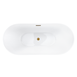 Wanna wolnostojąca NAUTI 160 x75 cm korek klik-klak szczotkowane złoto CORSAN E043LBGL