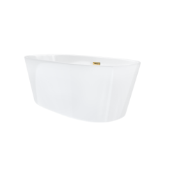 Wanna wolnostojąca SALINA 160 x75 cm korek klik-klak szczotkowane złoto CORSAN E026LBGL