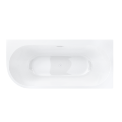 Wanna wolnostojąca narożna INTERO 150 x74 montaż prawostronny korek klik-klak biały CORSAN E240MPWH