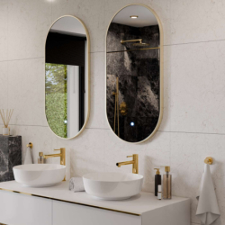 Bateria umywalkowa LUGO wysoka złoto szczotkowane CORSAN CMB7512BGL