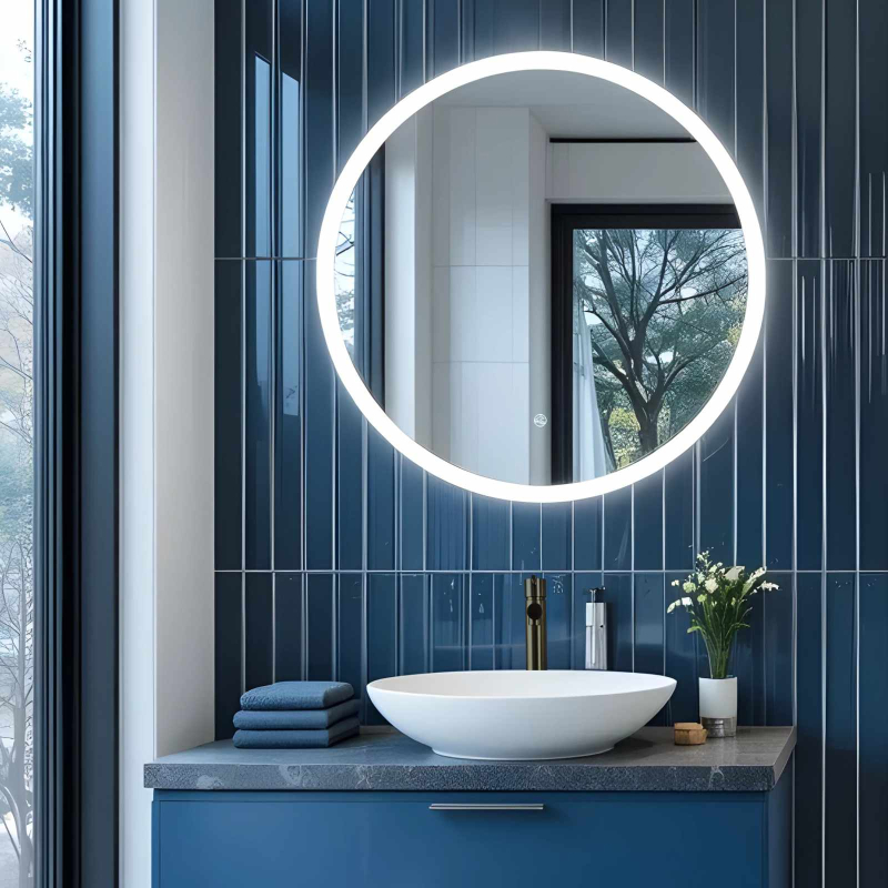 Lustro LED TONDO ze zmienną barwą 60 cm, akrylowa rama CORSAN L0060A