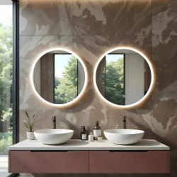 Lustro LED TONDO ze zmienną barwą 60 cm, akrylowa rama CORSAN L0060A